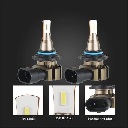 labwork H10 9145 9140 9045 9040 2 PCS LED Bulb Conversion Kit IP67 Waterproof 6000K White 360-degree Illumination 3000LM/Pair Lab Work Auto