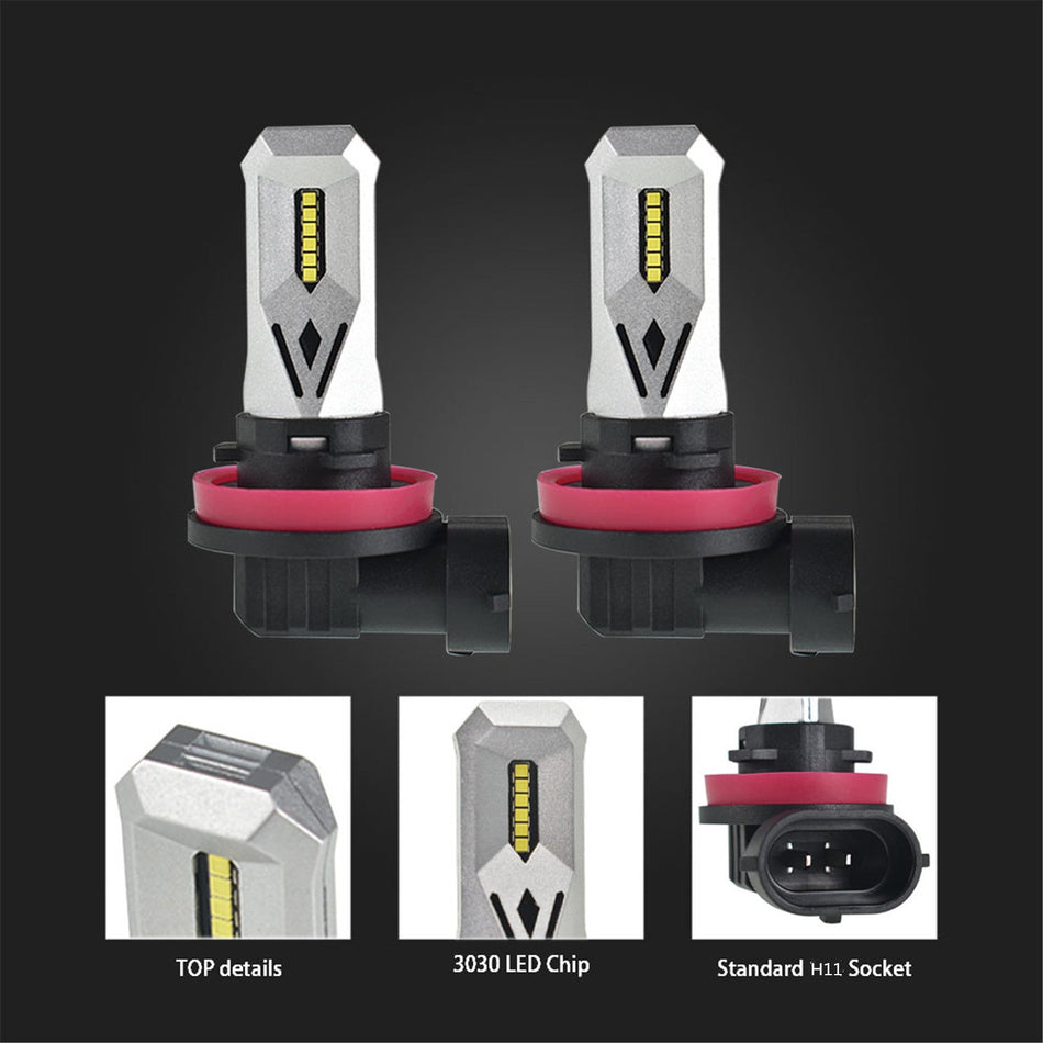 labwork H11/H8/H9/H16 2 PCS LED Fog Light Bulbs 80W High Power 6000K White 1500LMReplacement for LED Fog Light ,Daytime Running Lights DRL Lab Work Auto 