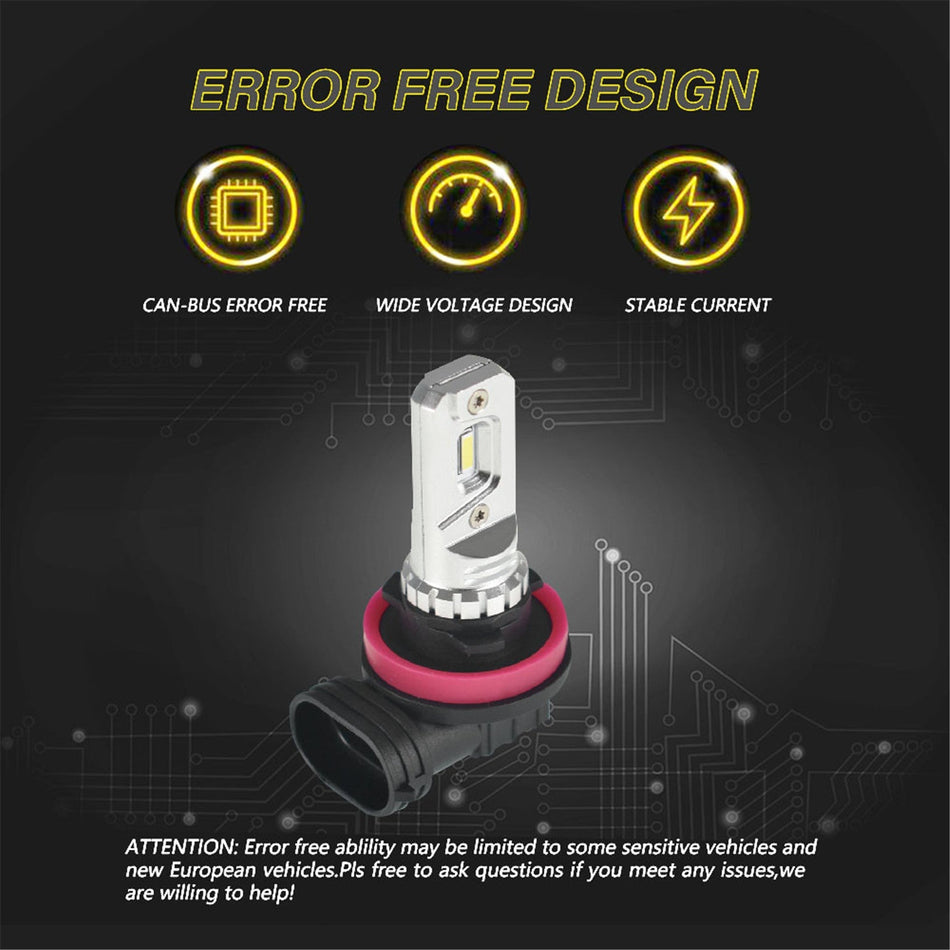 labwork H11/H8/H9/H16 2 PCS LED Fog Light Bulbs 80W High Power 6000K White 2000LM Replacement for LED Fog Light ,Daytime Running Lights DRL Lab Work Auto 