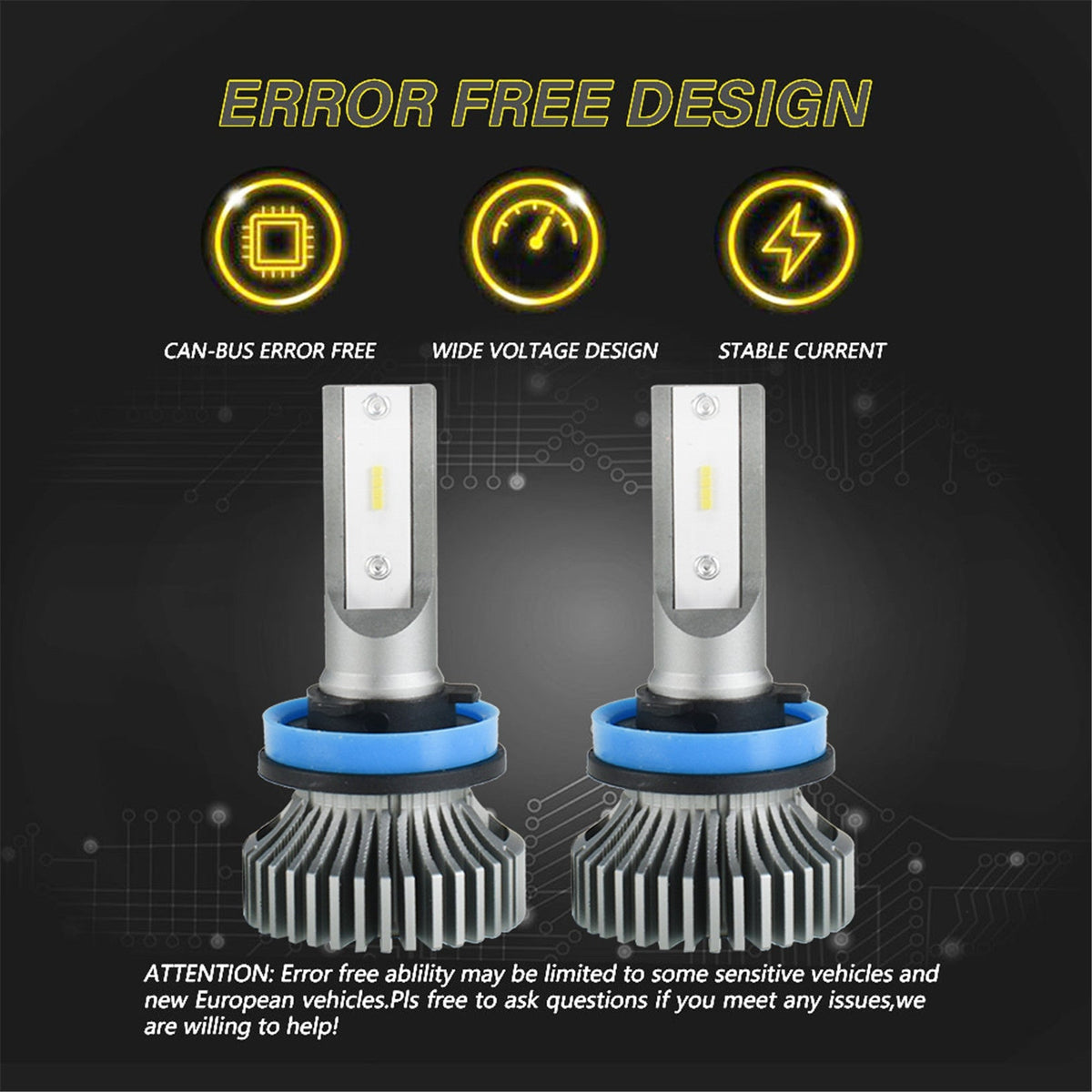 labwork H11 LED Fog Light Bulbs 6000K 3000LM 20W Fog Light LED Conversion Kit, Pack of 2 Lab Work Auto 