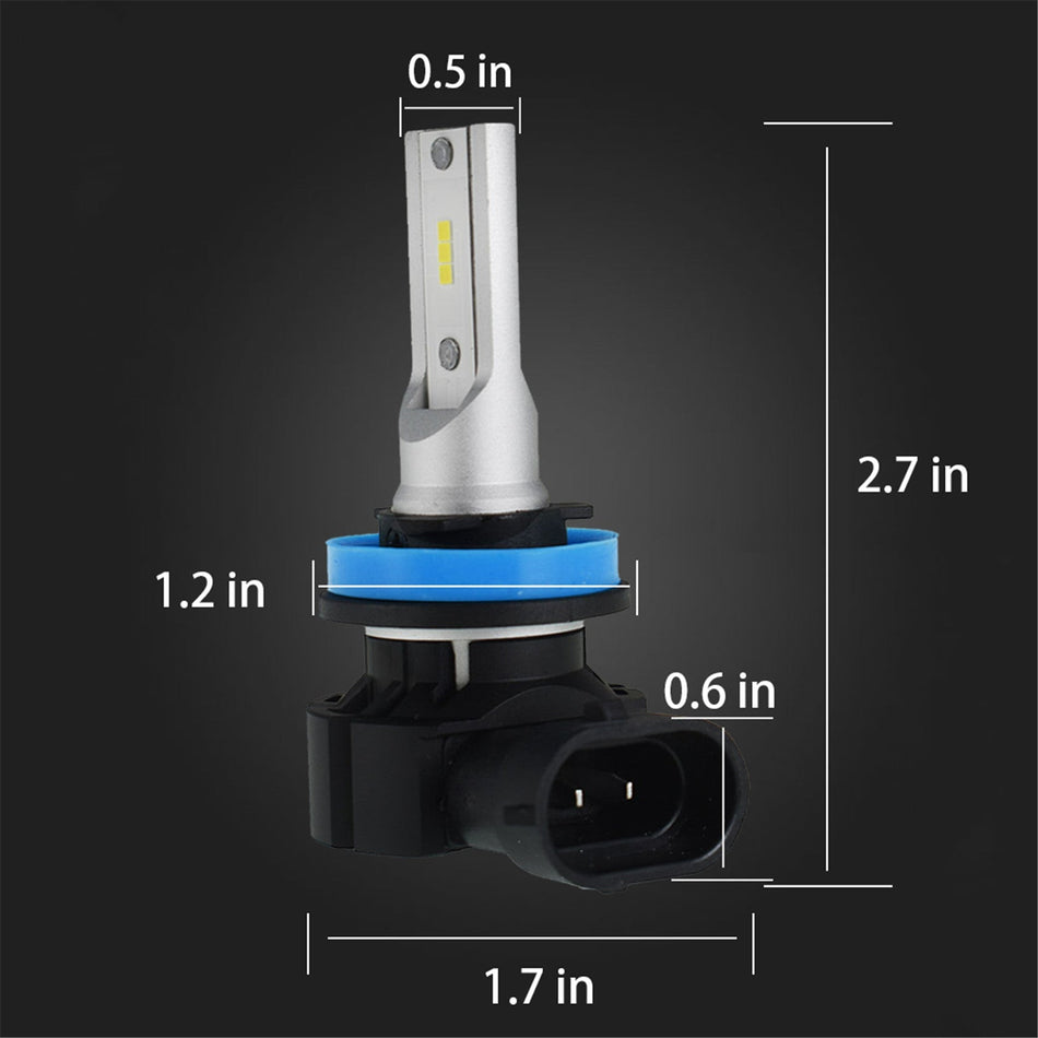labwork H11 LED Fog Light Bulbs 6000K 3000LM 30W Fog Light LED Conversion Kit, Pack of 2 Lab Work Auto 