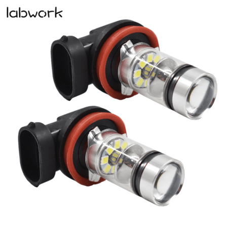 labwork H16 H11 6000K White LED Fog Lights Bulbs For 2012-2017 Toyota Tacoma Lab Work Auto