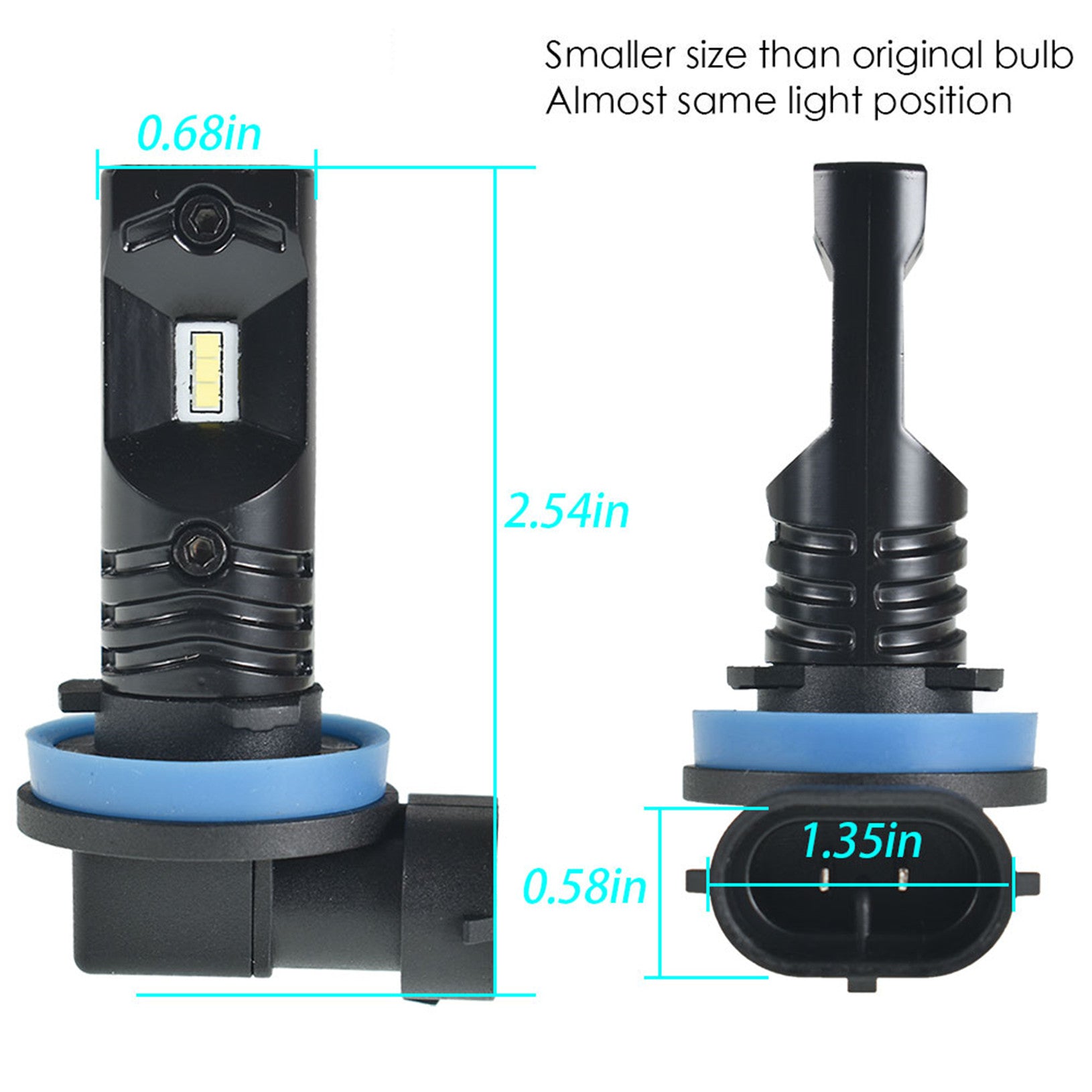 labwork H8 H9 H11 H16 2 PCS LED Fog Light Bulbs High Power 80W 6500K White Replacement for Signal, Turn, Brake, Parking, Tail, DRL Fog Lights Lab Work Auto 