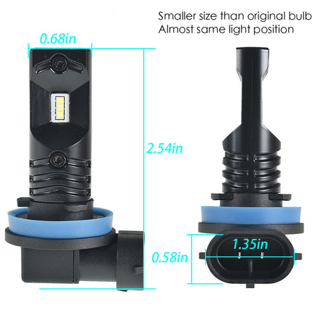 labwork H8 H9 H11 H16 2 PCS LED Fog Light Bulbs High Power 80W 6500K White Replacement for Signal, Turn, Brake, Parking, Tail, DRL Fog Lights Lab Work Auto 