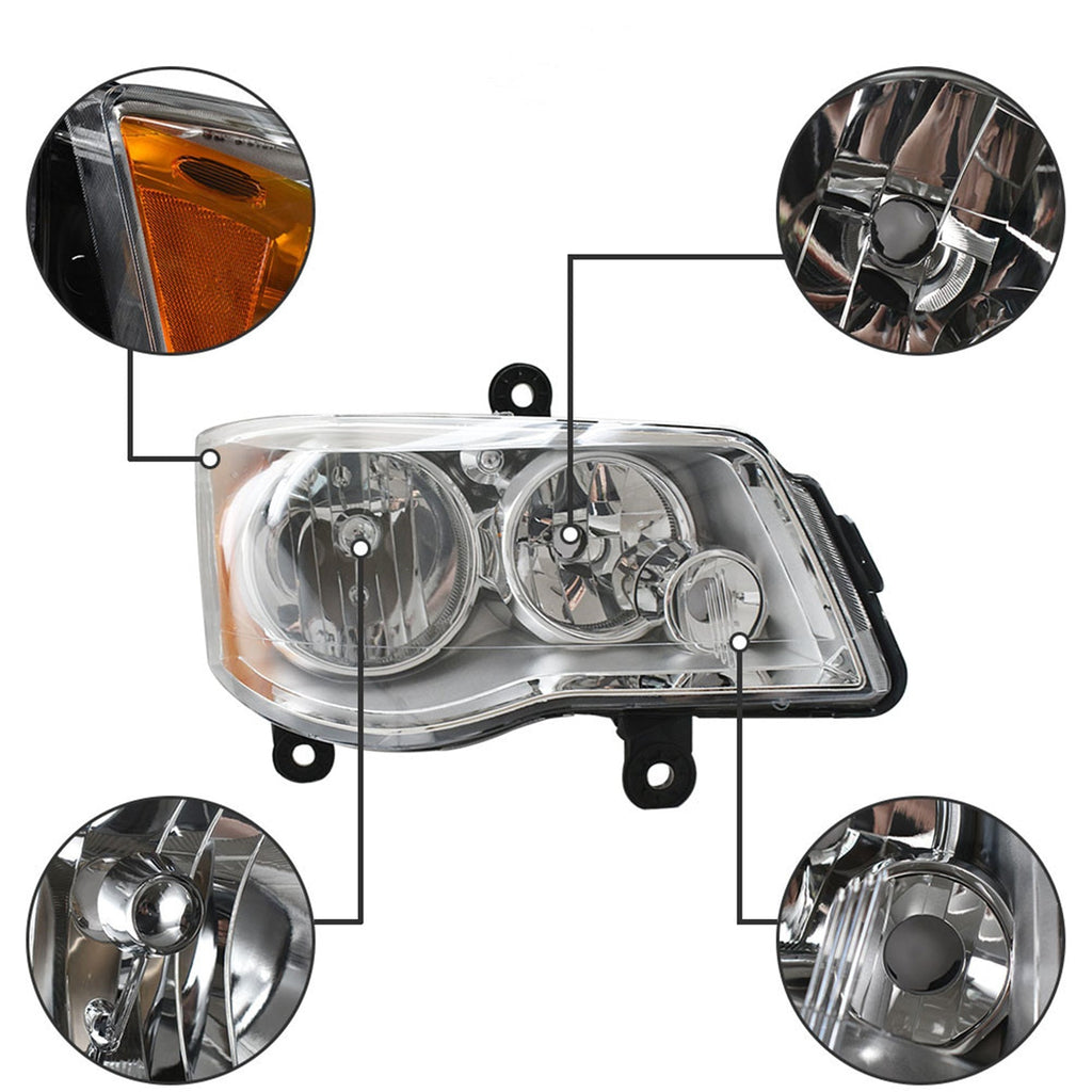 labwork Headlights For 2011-19 Dodge Grand Caravan 08-16 Chrysler Town & Country Lab Work Auto