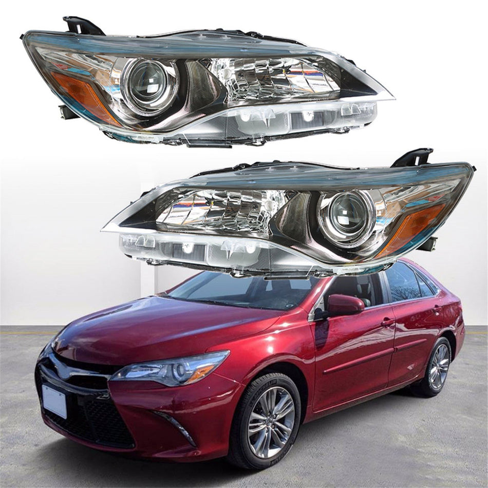 labwork Headlights For 2015-17 Toyota Camry Left+Right Projector Clear Lab Work Auto