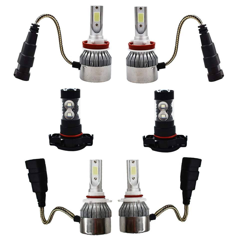 labwork LED 8000K Blue Headlight+Fog Light Bulbs For Chevy Silverado 2007-2015 Lab Work Auto