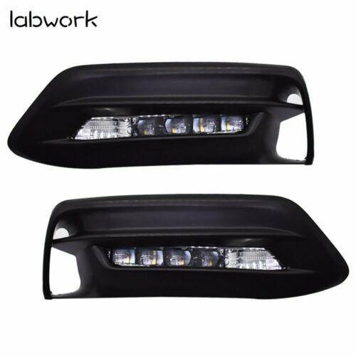 labwork LED Bumper Fog Lights Lamps Bezel Kit For 18-19 Honda Accord Sedan Lab Work Auto