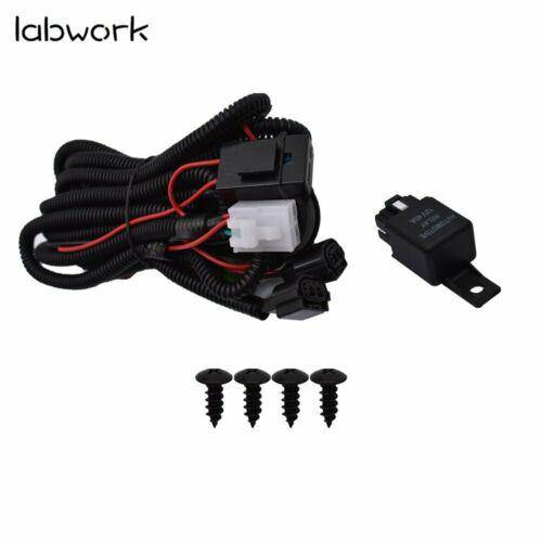 labwork LED Bumper Fog Lights Lamps Bezel Kit For 18-19 Honda Accord Sedan Lab Work Auto