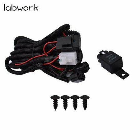 labwork LED Bumper Fog Lights Lamps Bezel Kit For 18-19 Honda Accord Sedan Lab Work Auto
