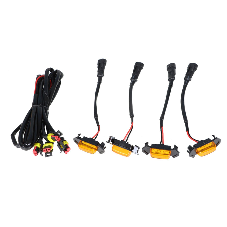 labwork  LED Lights For 16-21 Toyota Tacoma TRD Raptor Style Amber Lens Grill 4X Lab Work Auto