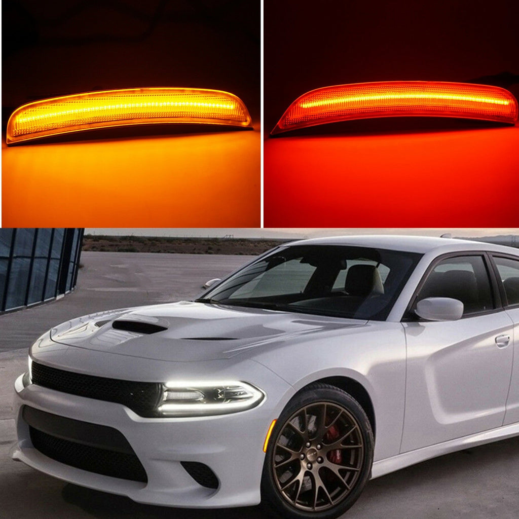 labwork LED Side Marker Lights For 2015-2020 Dodge Charger Front & Rear Set Lab Work Auto