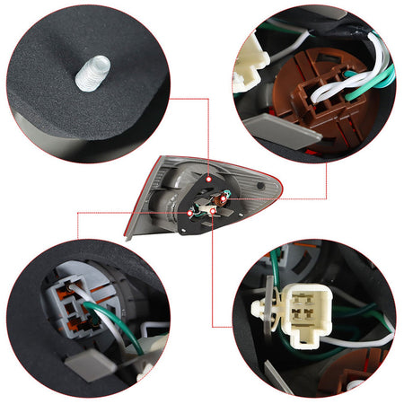 labwork Left Driver Side LH Tail Light Lamp Assembly Red Lens and Housing Replacement for 2005-2008 Toyota Corolla Outer Rear 8156002290 TO2800154 Lab Work Auto
