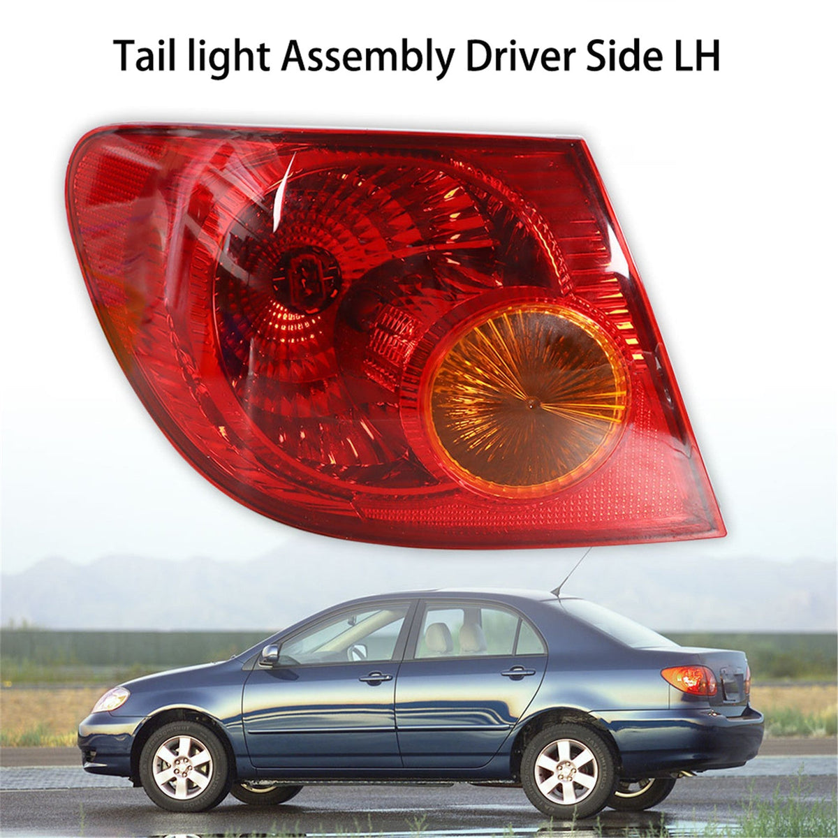 labwork Left Driver Side LH Tail Light Lamp Assembly Red Lens and Housing Replacement for 2005-2008 Toyota Corolla Outer Rear 8156002290 TO2800154 Lab Work Auto