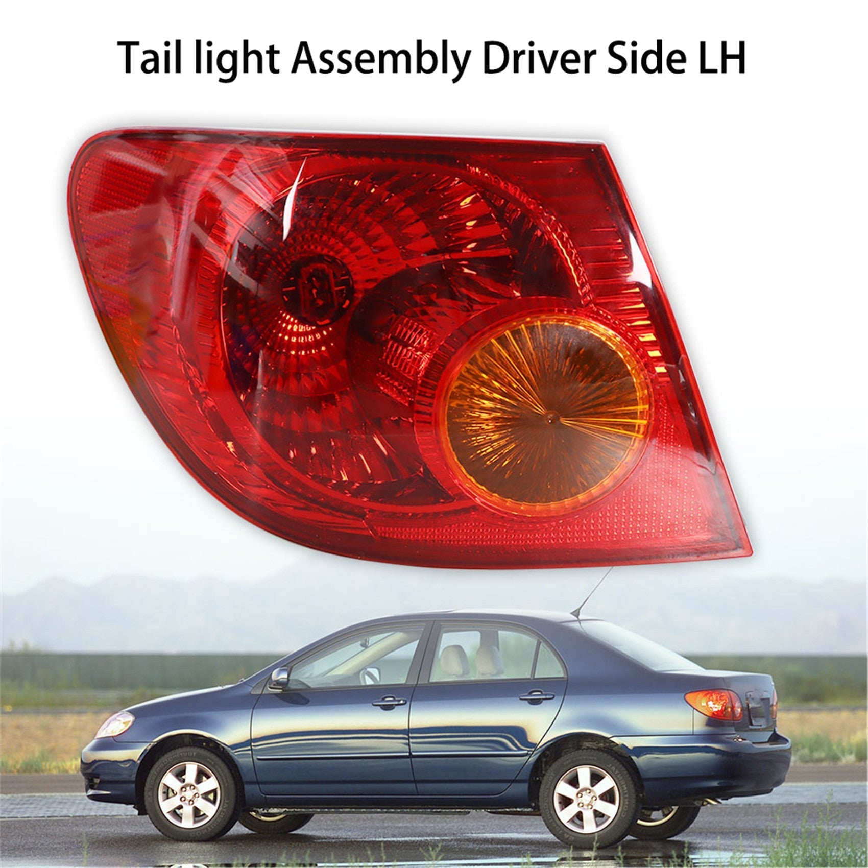 labwork Left Driver Side LH Tail Light Lamp Assembly Red Lens and Housing Replacement for 2005-2008 Toyota Corolla Outer Rear 8156002290 TO2800154 Lab Work Auto