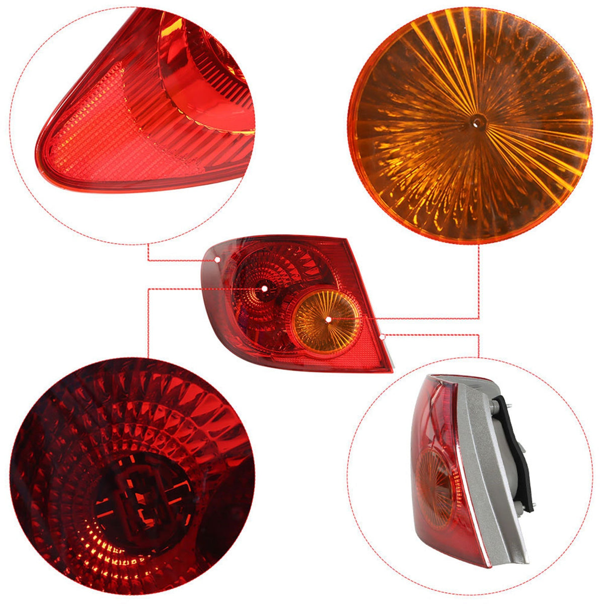 labwork Left Driver Side LH Tail Light Lamp Assembly Red Lens and Housing Replacement for 2005-2008 Toyota Corolla Outer Rear 8156002290 TO2800154 Lab Work Auto