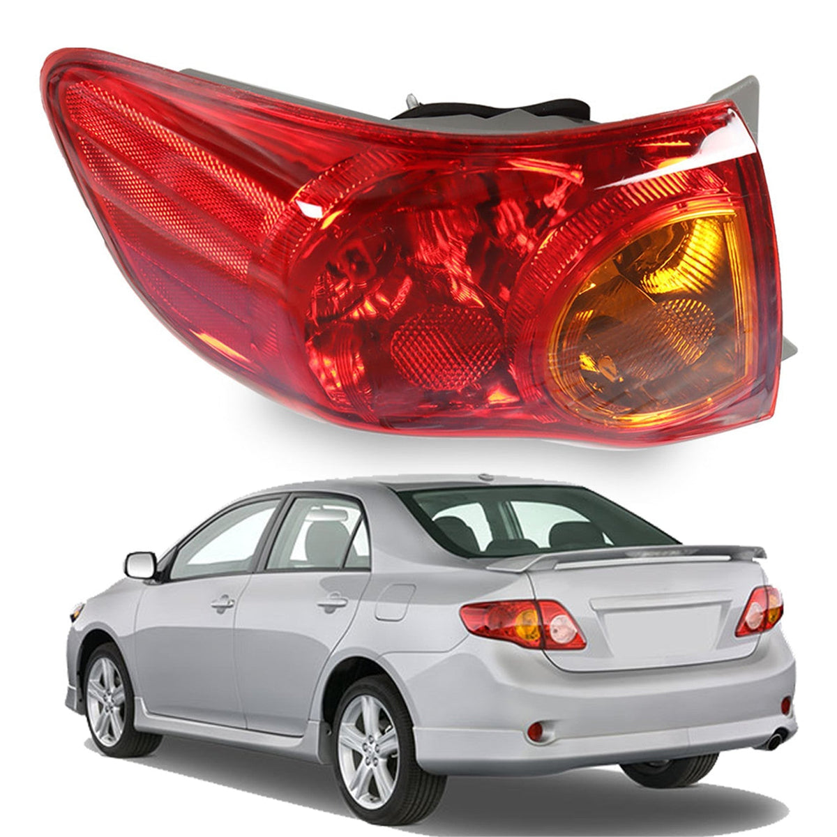 labwork Left Driver Side LH Tail Light Lamp Assembly Replacement for 2009 2010 Toyota Corolla Outer Rear 8156002460 TO2800175 Lab Work Auto