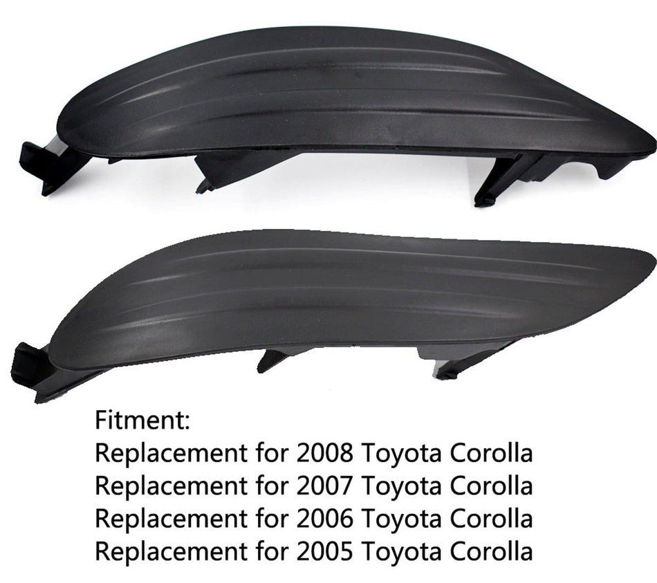 labwork Left & Right Fog Lamp Light Cover W/o Hole for 05-08 Toyota Corolla Lab Work Auto