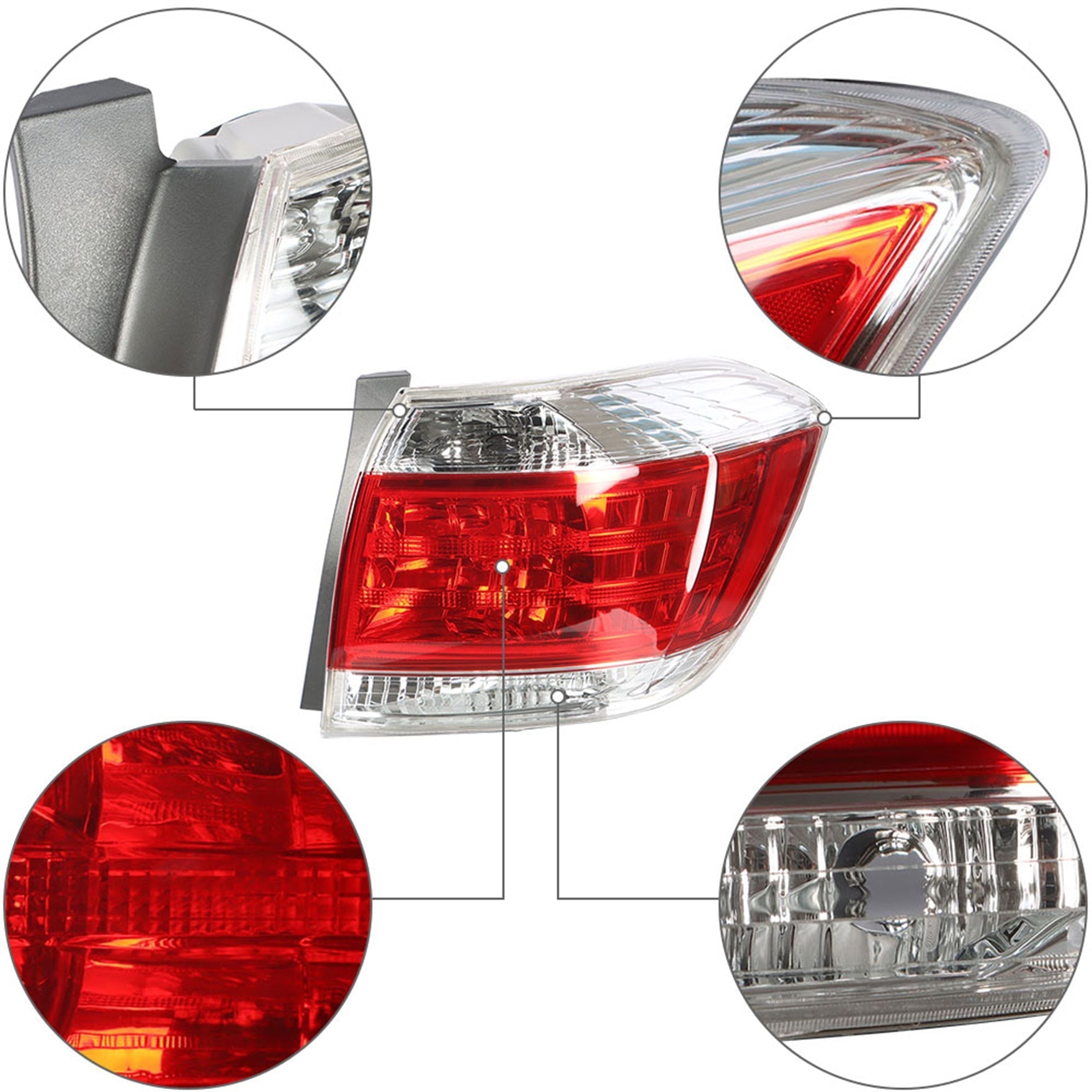 labwork Passenger Side Tail Light Replacement for 2011-2013 Toyota Highlander Rear Tail Light Lamp Assembly Right side RH 815500E070 TO2801185 Lab Work Auto