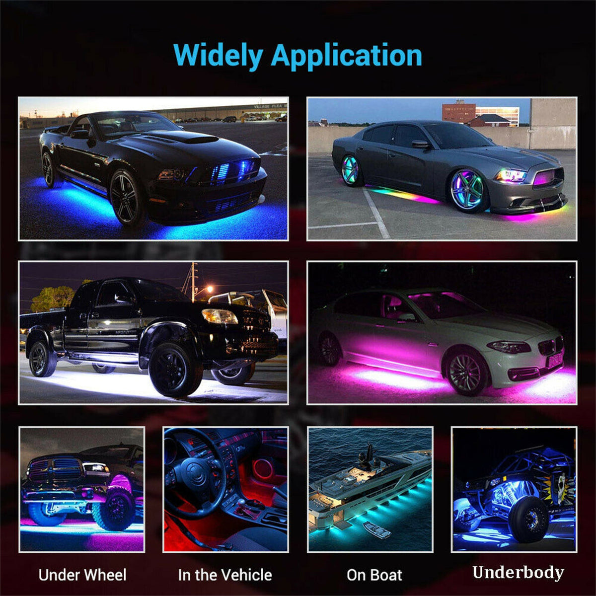 labwork RGB Dreamcolor led Car underglow lights music strip APP remote control - Lab Work Auto