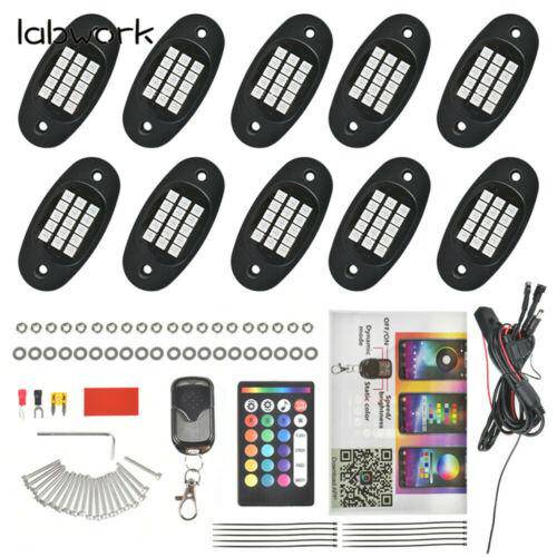 labwork RGB LED Bluetooth APP Rock Lights Kit ATV Underbody Neon Music Light - Lab Work Auto