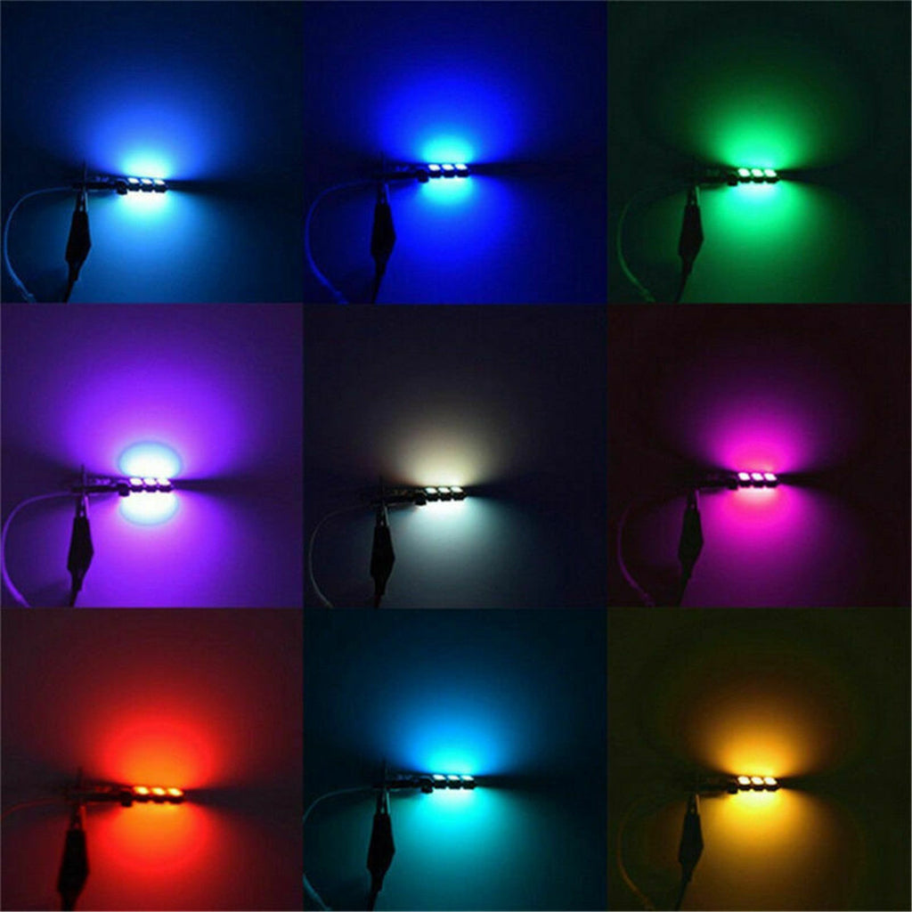 labwork RGB Multi-Color Remote Control H3 Fog Driving Lights 12-SMD LED Bulbs - Lab Work Auto