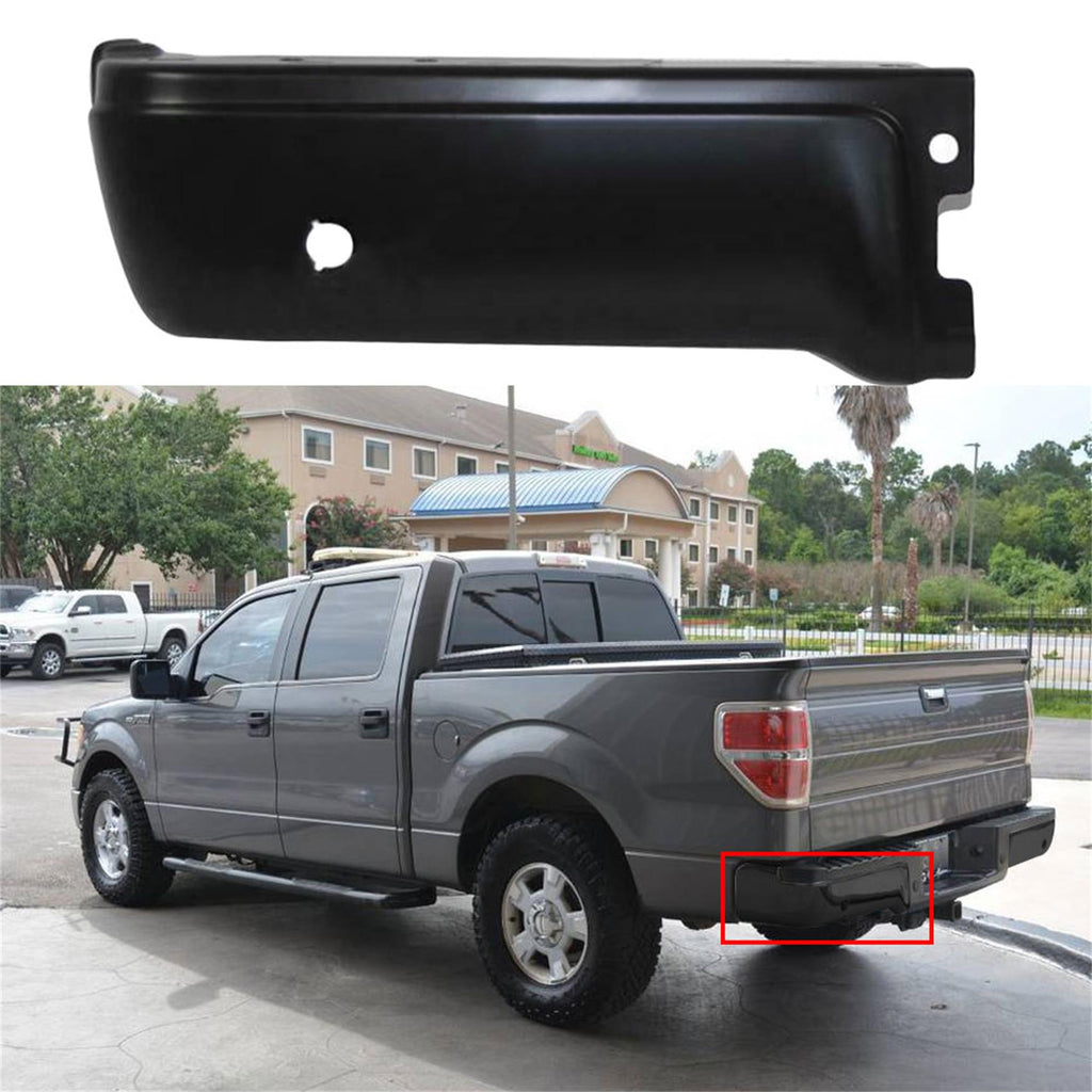 labwork Rear Bumper End Left with Sensor Assist Holes Replacement for Ford F150 Styleside 2009-2014 Black FO1102373 Lab Work Auto