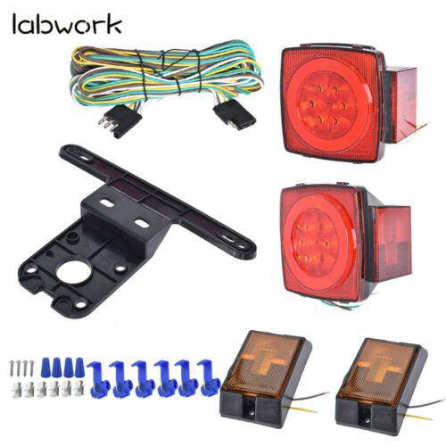 labwork Rear LED Submersible Trailer Truck Boat Marker Tail Light Kit Waterproof Lab Work Auto