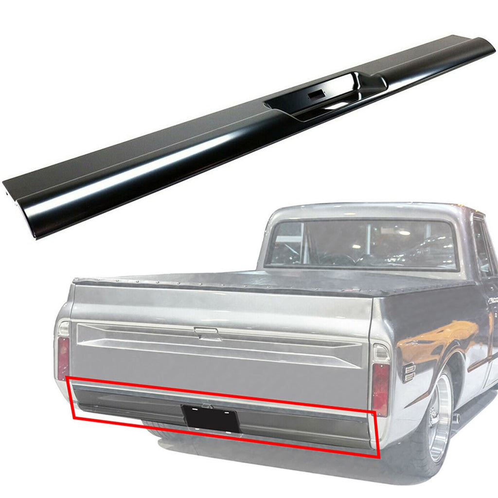 labwork Rear Roll Pan Bumper with License Plate Replacement for Chevrolet C10 Pickup 1967-1972 Trucks Steel Lab Work Auto