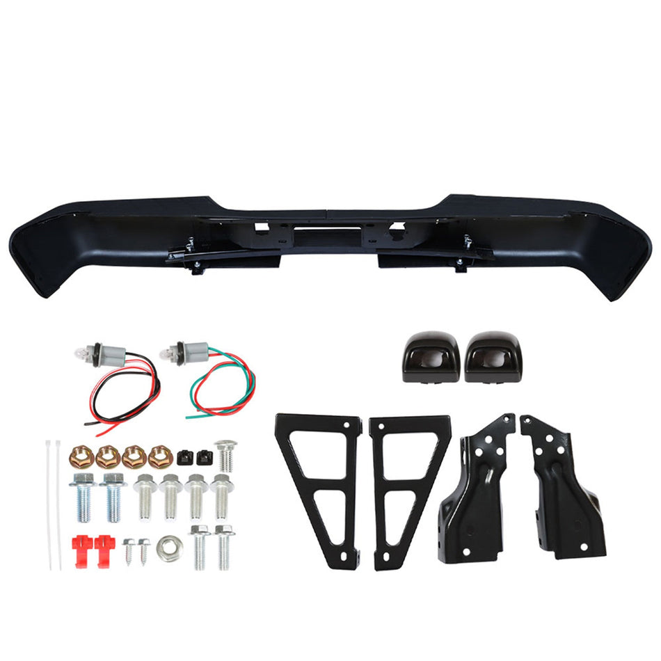 labwork Rear Step Bumper Black Replacement for Chevrolet Silverado 1500 2007 2008 2009 2010 2011 2012 2013 without Parking Aid Sensor Holes GM1103159 Lab Work Auto