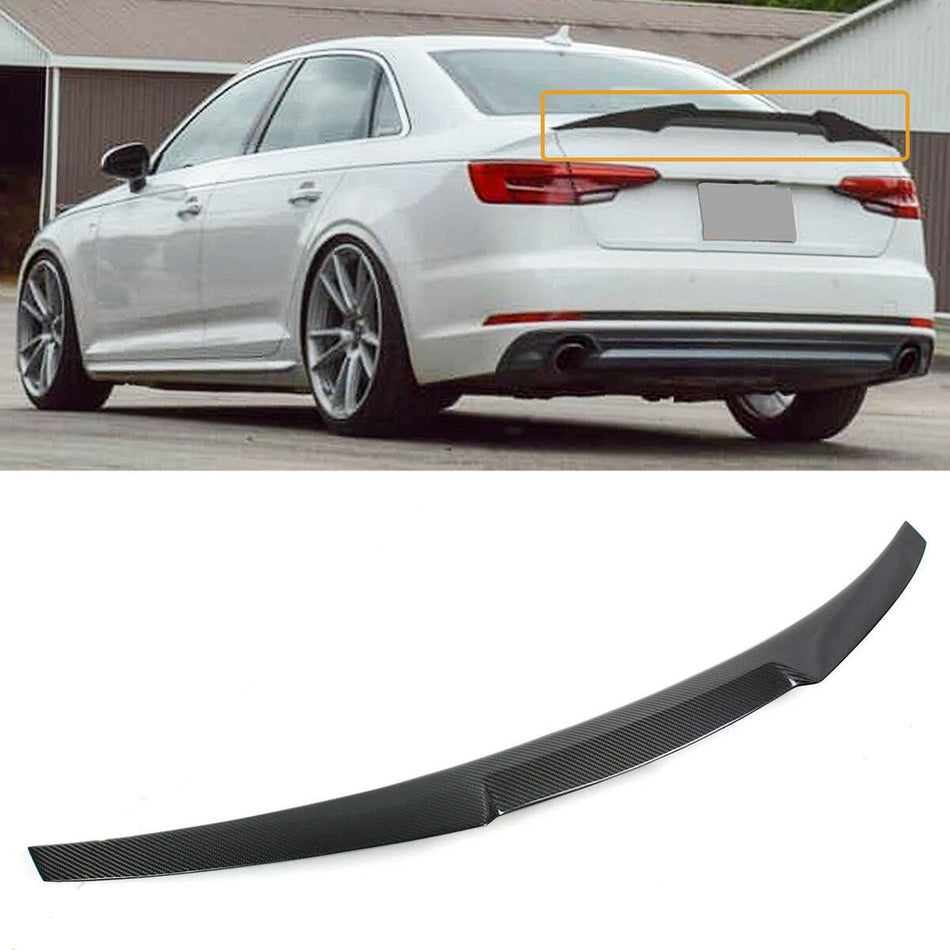 labwork Rear Trunk Spoiler Wing Replacement For 17-2019 Audi A4 S4 Sline B9 V Style Lab Work Auto