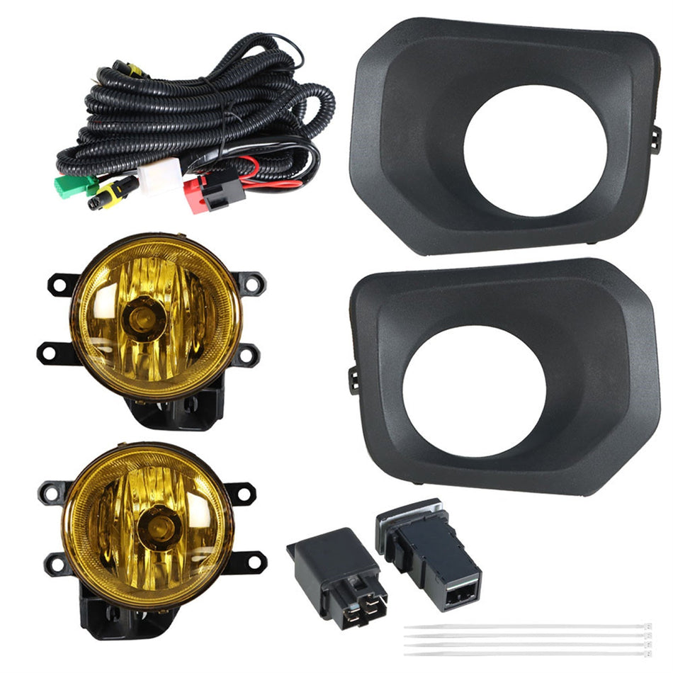 labwork Replacement for 2016-2021 Toyota Tacoma Bumper Front Fog Lamp Assembly, Passenger Side and Driver Side Yellow With Black Frame 2-Pack Lab Work Auto 