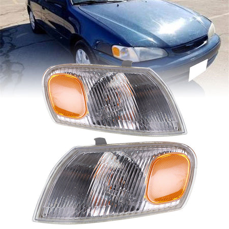 labwork Replacement for TY Corolla 1998 1999 2000 Rearview Mirror, Reverse Mirror LED Turn Signal Corner Light Left + Right 2 Pcs Set Lab Work Auto 