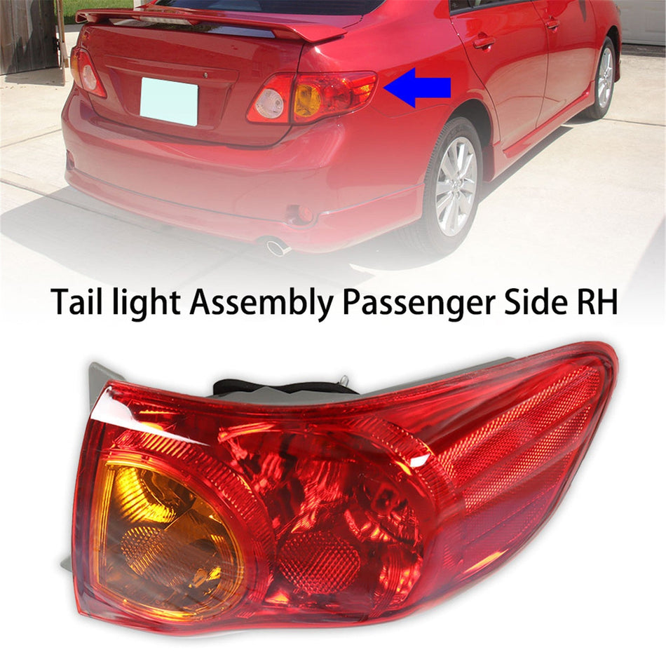 labwork Right Passenger Side RH Tail Light Lamp Assembly Replacement for 2009 2010 Toyota Corolla Outer Rear 8155002460 TO2801175 Lab Work Auto