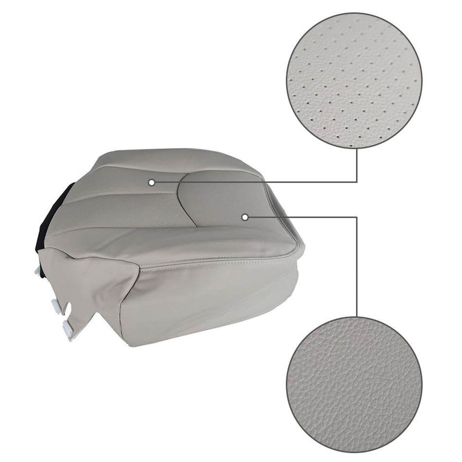 labwork Seat Cover Driver Bottom For 2003-06 Cadillac Escalade Tan Leatherette Lab Work Auto