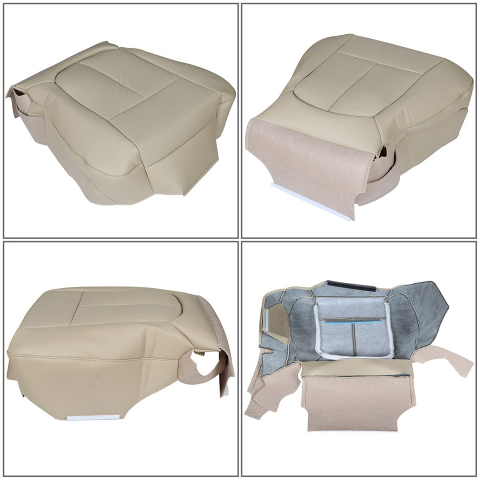 labwork Seat Leatherette Cover Driver Bottom For 2011-2014 Ford F150 Lariat Tan Lab Work Auto