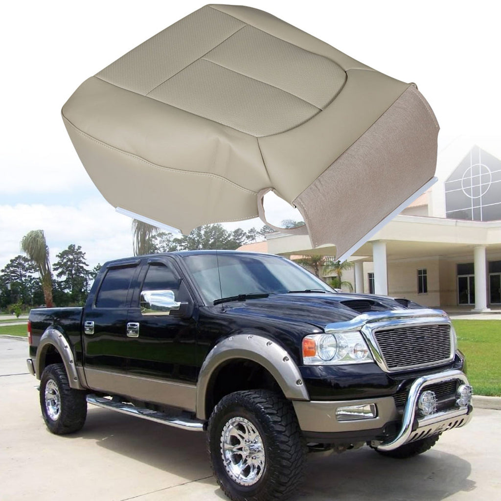 labwork Seat Leatherette Cover Driver Bottom For 2011-2014 Ford F150 Lariat Tan Lab Work Auto
