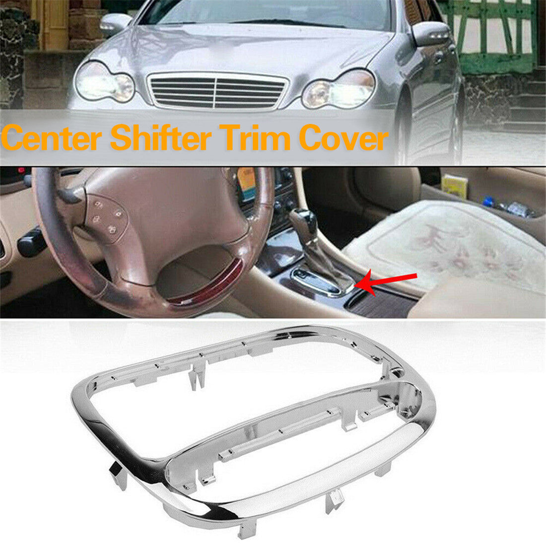 labwork Shifter Trim Cover Bezel For 2001-2005 Mercedes Benz C230/C240/C320 2032672088 Lab Work Auto