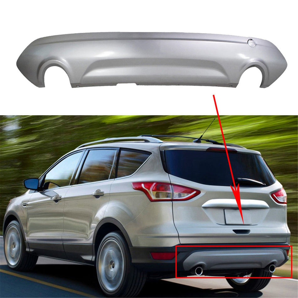 labwork Silver Rear Lower Bumper Cover Fit for Ford Escape 2013 2014 2015 2016 2017 Titanium SEL CJ5Z17K83BA Lab Work Auto