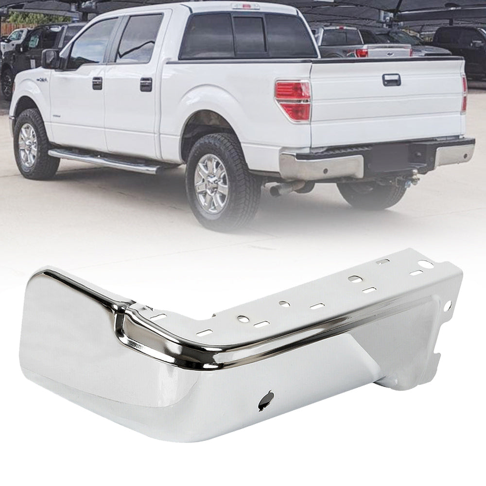 labwork Steel Rear Bumper Face End Cap For 2009-2014 Ford F150 Drivers Left LH Chrome Lab Work Auto