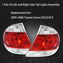 Load image into Gallery viewer, labwork Tail Lights Fit for 2005-2006 Toyota Camry Brake Lamp Left + right Lab Work Auto