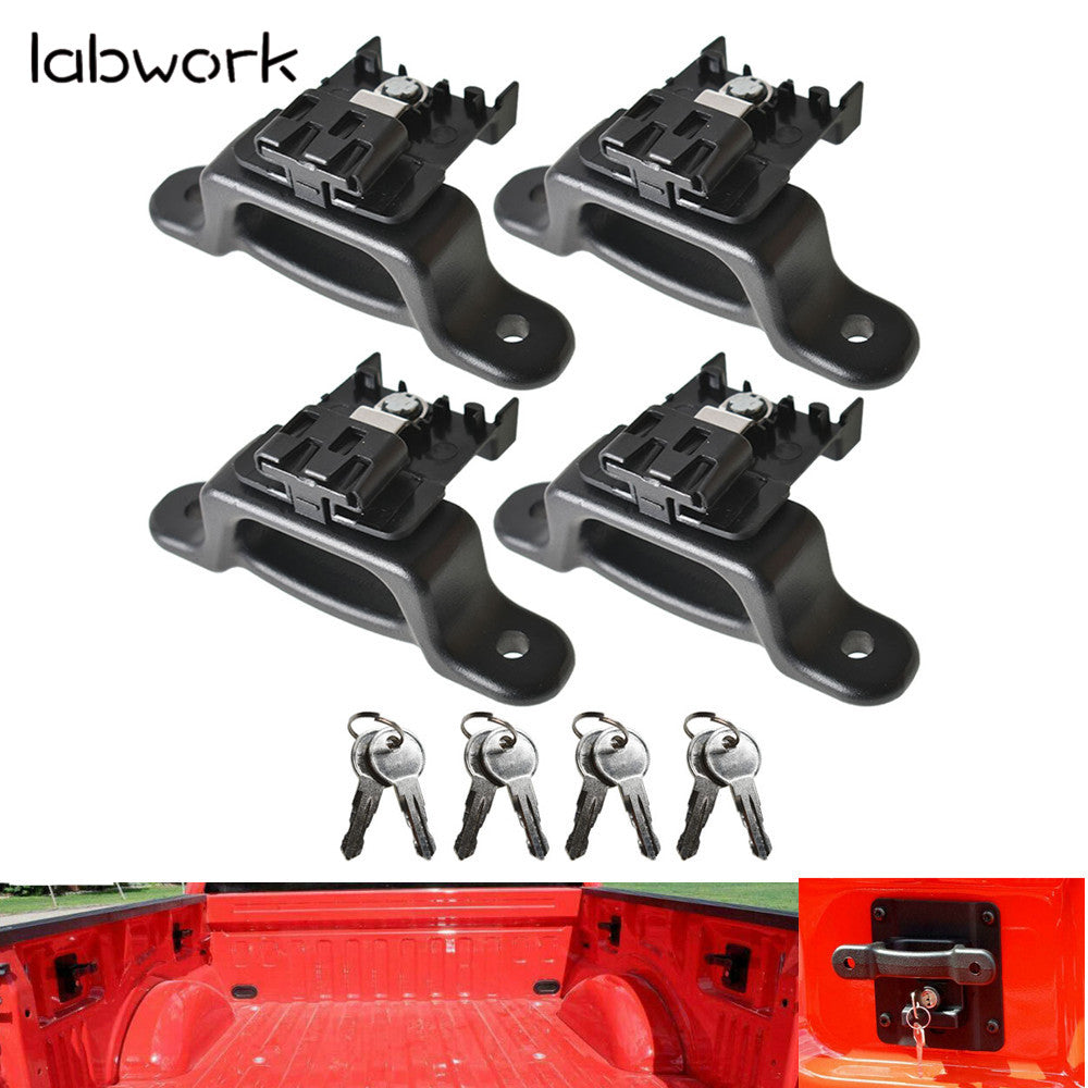 labwork Truck Bed Box link Tie Down Anchor Cleats W/Key for Ford 15-20 F150 F250 Lab Work Auto