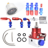 labwork Universal Adjustable Red Fuel Pressure Regulator KIT 100psi Guage AN6 Fitting