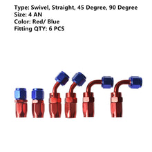 Load image into Gallery viewer, labwork Universal Oil Fuel Line Hose 10 Ft 4 AN double Stainless Steel Braided w/ 6 Pcs Swivel Fitting Hose Ends Adapter Kit, Blue &amp; Red Lab Work Auto 