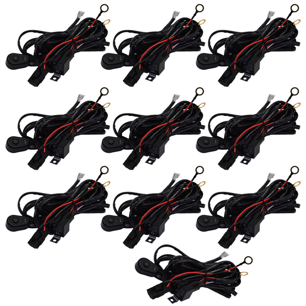 labwork Universal Wiring Harness Kit Loom For Led Work Light Bar 9ft 10PCS - Lab Work Auto