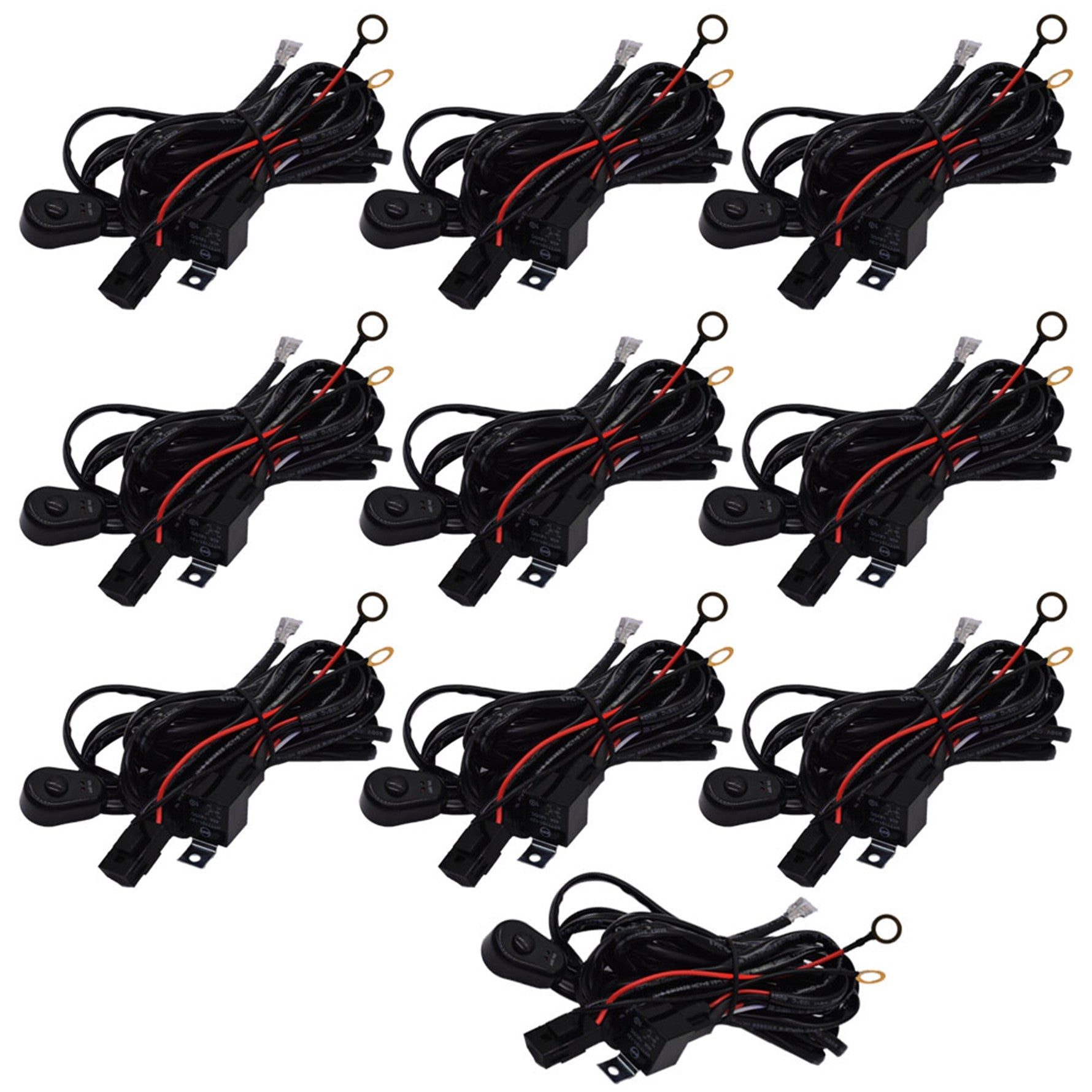 labwork Universal Wiring Harness Kit Loom For Led Work Light Bar 9ft 10PCS - Lab Work Auto