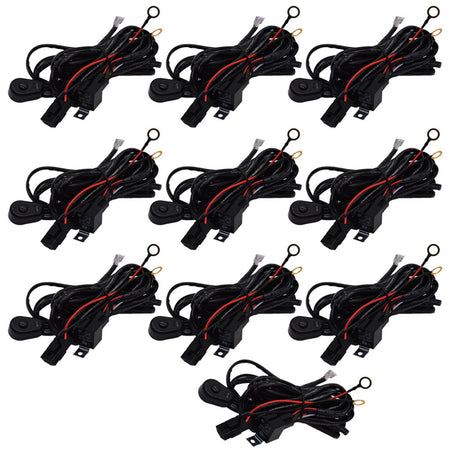 labwork Universal Wiring Harness Kit Loom For Led Work Light Bar 9ft 10PCS - Lab Work Auto