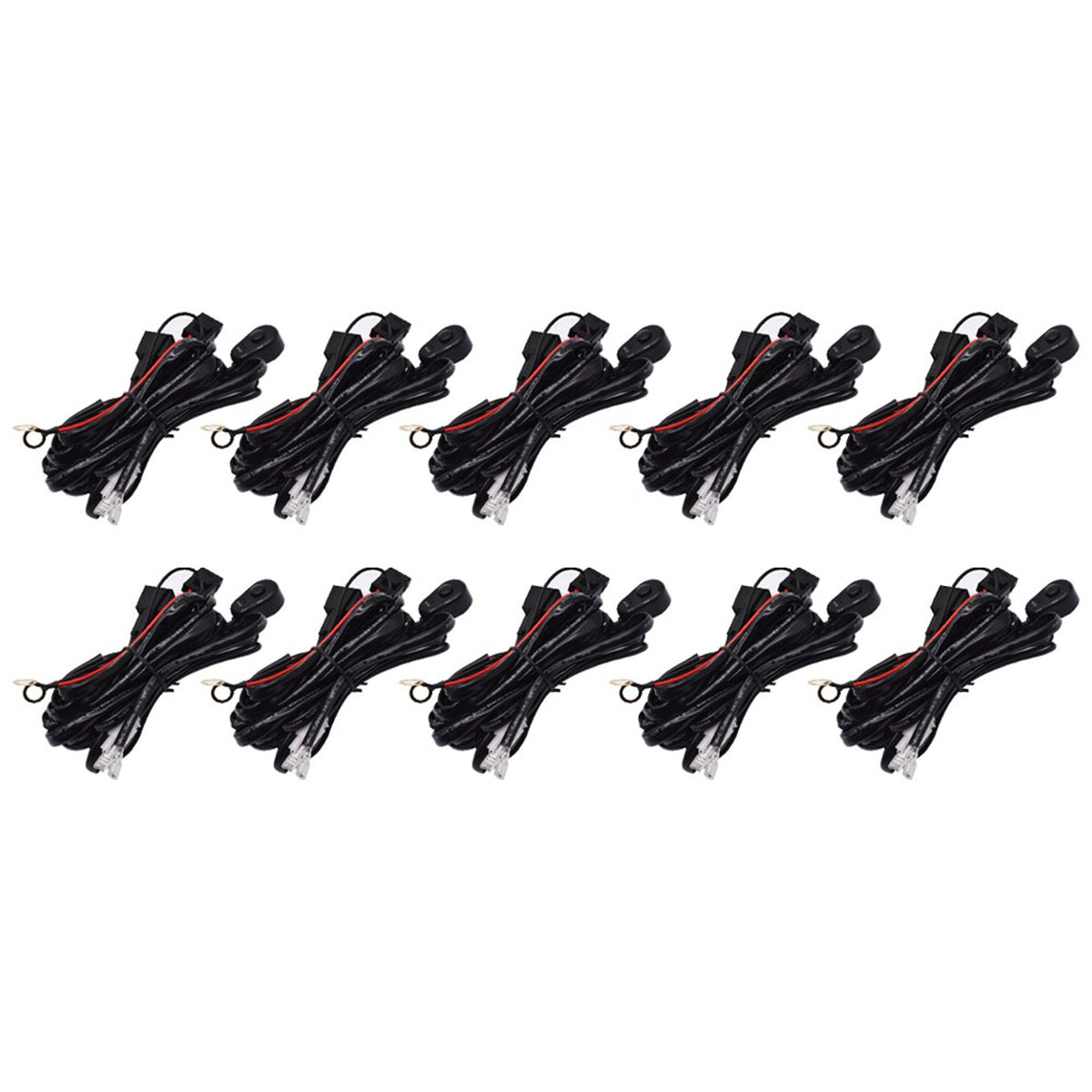 labwork Universal Wiring Harness Kit Loom For Led Work Light Bar 9ft 10PCS - Lab Work Auto