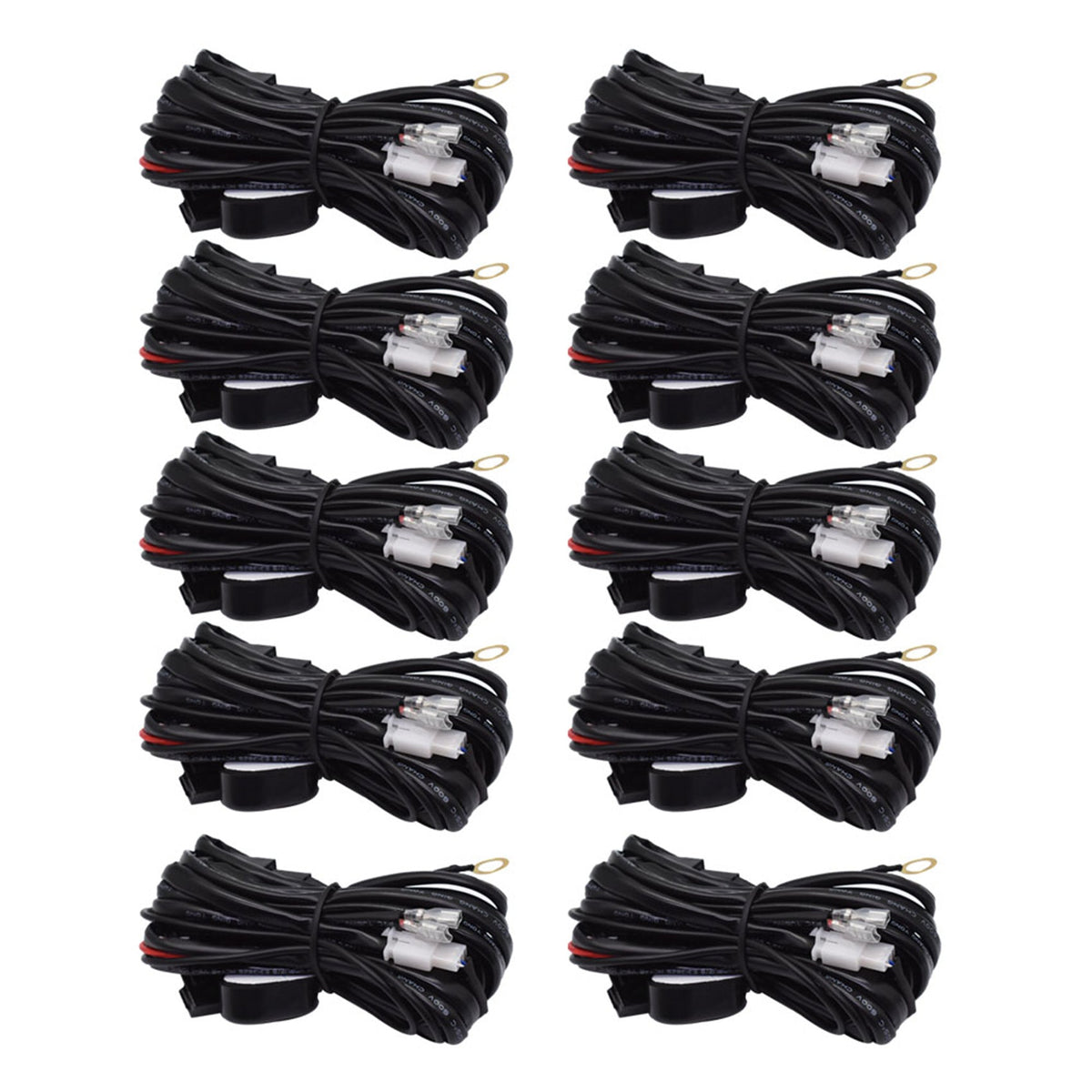 labwork Universal Wiring Harness Kit Loom For Led Work Light Bar 9ft 10PCS - Lab Work Auto