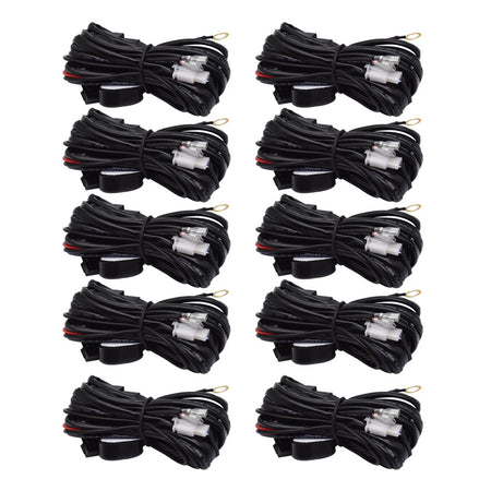 labwork Universal Wiring Harness Kit Loom For Led Work Light Bar 9ft 10PCS - Lab Work Auto